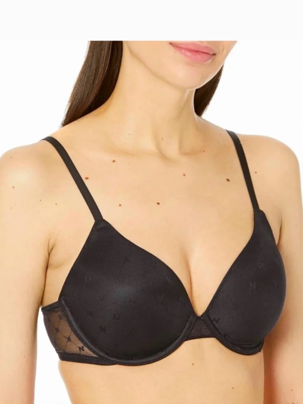 Monogram Mesh Full Coverage Bra LIGHTLY PADDED  DK7501 - Black NWT